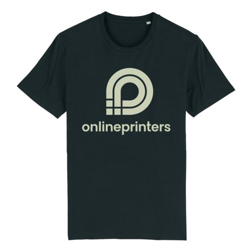 Zwart biologisch katoenen T-shirt met korte mouwen.