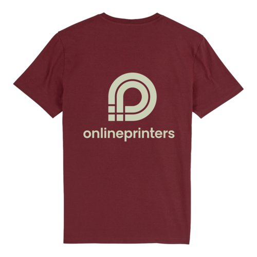 Bordeauxrood T-shirt van biologisch katoen, unisex pasvorm.