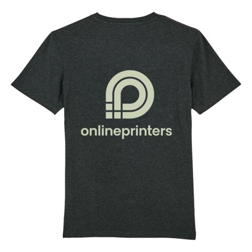 Donkergrijs gemêleerd biologisch katoenen T-shirt, unisex.