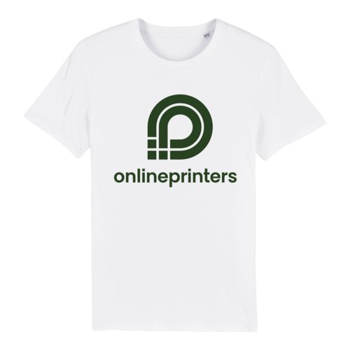 Wit biologisch katoenen t-shirt met korte mouwen en ronde hals, unisex pasvorm.