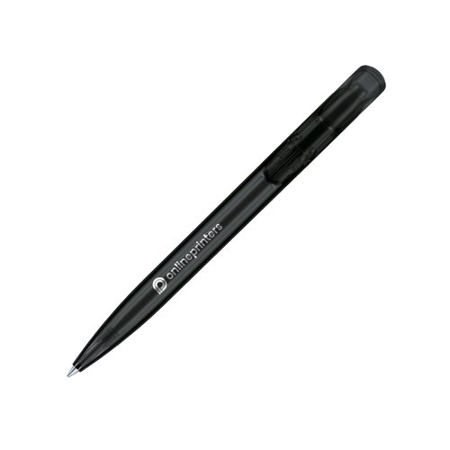 Matte plastic balpen met drukknopmechanisme.
