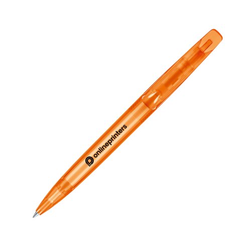 Oranje plastic draaibalpen met clip.