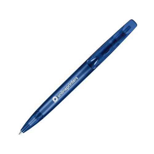 Donkerblauwe plastic draaibalpen met clip.