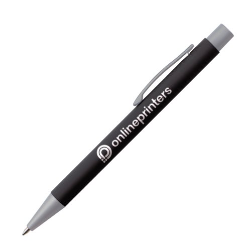 Zwarte plastic balpen met clip.