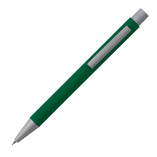 Groen vulpotlood met clip en drukmechanisme.