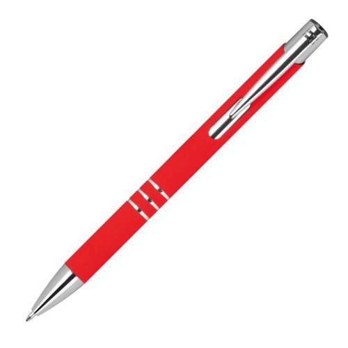 Rode gelpen met clip en drukknop.