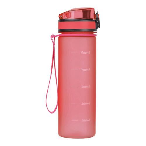 Roze Tritan drinkfles met draagriem.