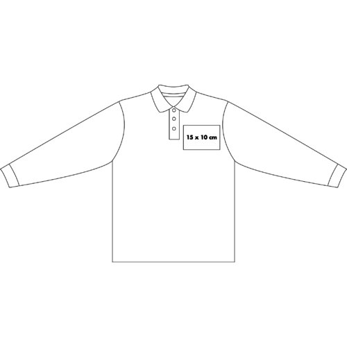 Polo met lange mouwen van stof voor heren met knoopsluiting.