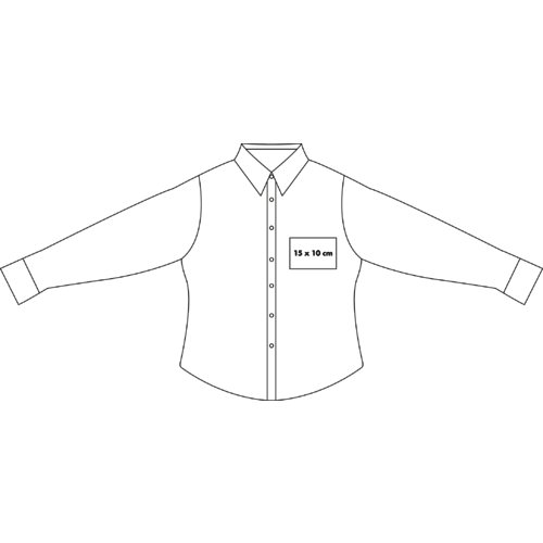 Oxford damesblouse met lange mouwen en knoopsluiting.