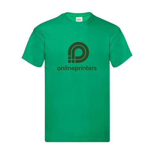 Groen katoenen t-shirt met korte mouwen en een ronde hals.
