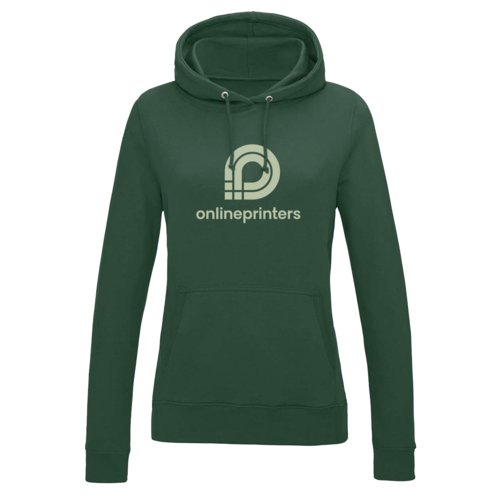 Dameshoodie met kangoeroezak en trekkoord.