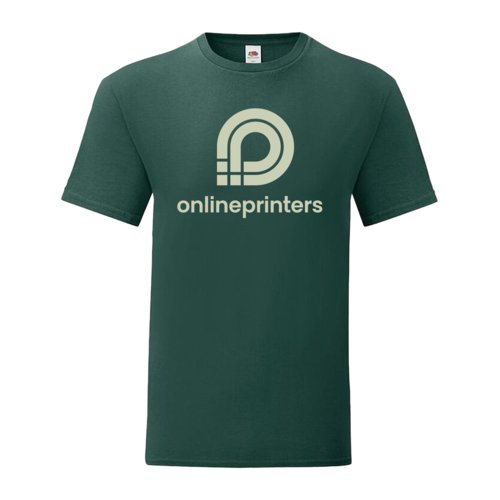 Groen katoenen T-shirt voor heren met korte mouwen en ronde hals.