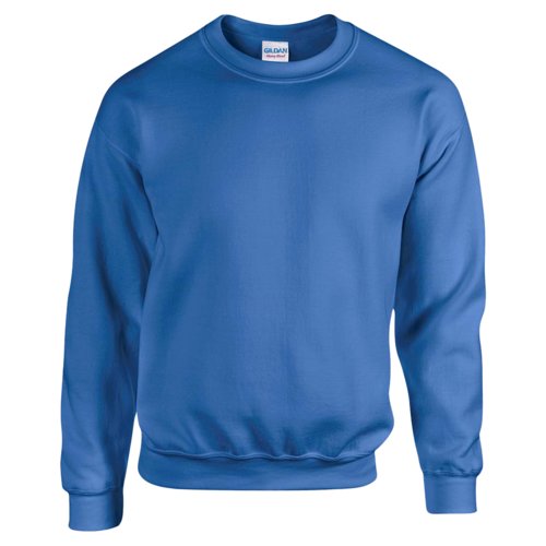 Koningsblauwe heren sweatshirt van katoenmix met ronde hals en lange mouwen.