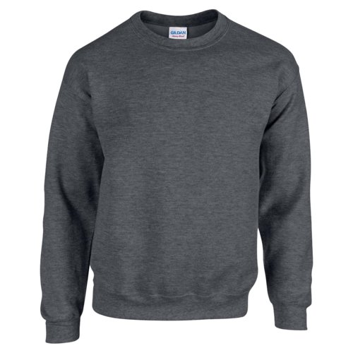 Grijs gemêleerd katoen-polyester heren sweatshirt met ronde hals.