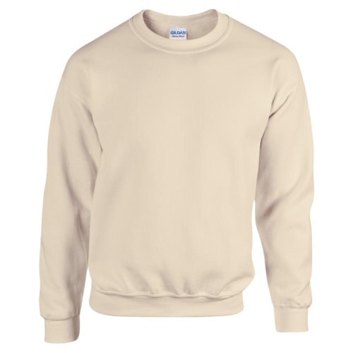 Zandkleurig heren-sweatshirt van katoenmix met ronde hals.