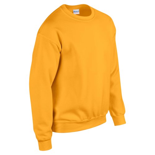 Goudgele sweater van katoenmix met ronde hals.