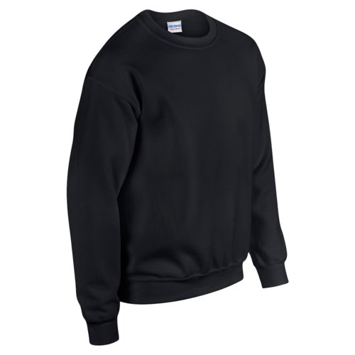 Zwart katoenmix sweatshirt voor heren met ronde hals.