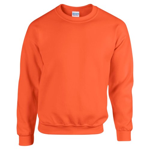 Oranje heren sweatshirt van katoenmix met ronde hals en lange mouwen.