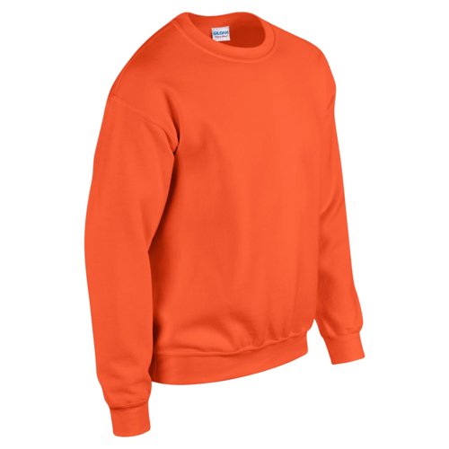 Oranje heren sweatshirt van katoenmix met ronde hals.
