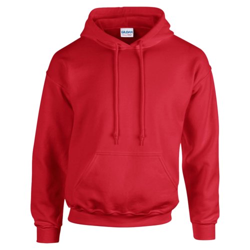 Rode herenhoodie van katoenmix met kangoeroezak en capuchon.