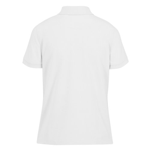 Wit katoenen poloshirt voor dames met korte mouwen.