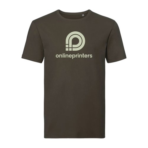 Bruin katoenen T-shirt voor heren met korte mouwen.