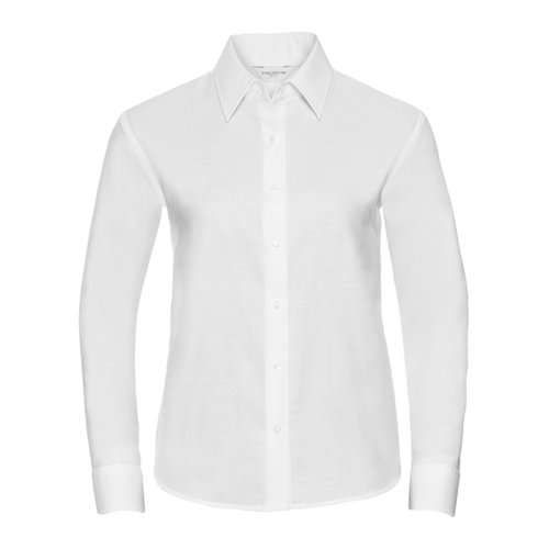 Witte blouse van katoenmix met lange mouwen en knoopsluiting.