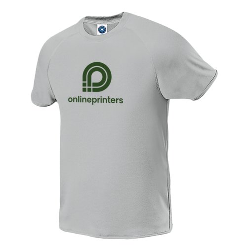 Grijs sport-T-shirt voor heren met korte mouwen.