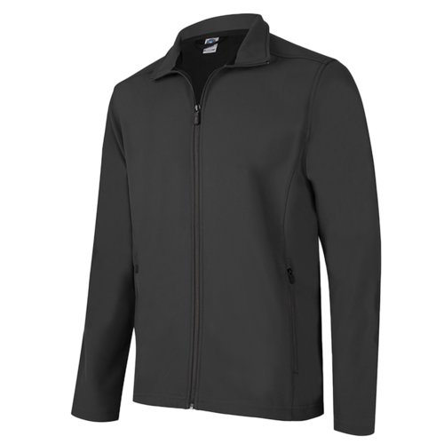 Zwarte softshell jas van polyester en elastaan &#8203;&#8203;met ritssluiting.