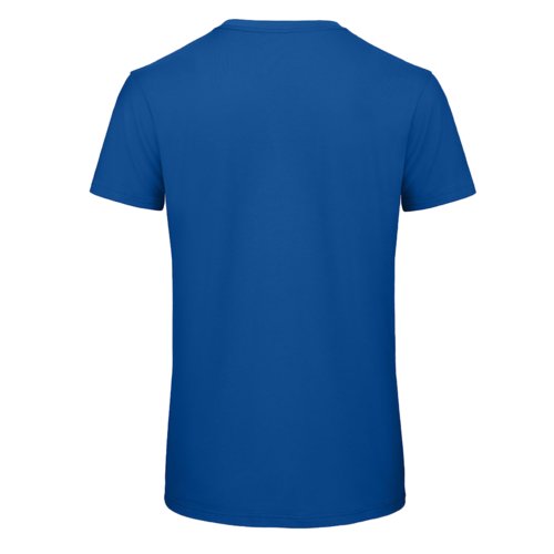 Koningsblauw biologisch katoenen T-shirt met korte mouwen.