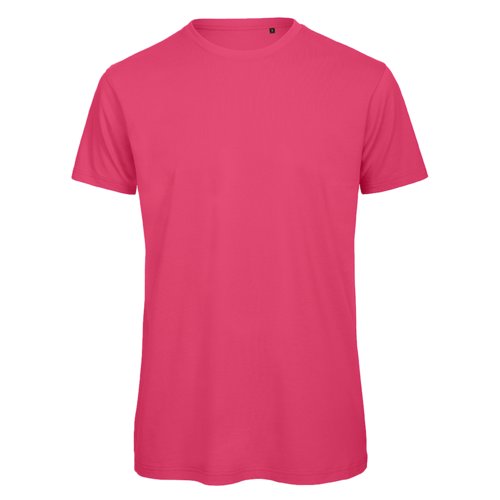 Fuchsia biologisch katoenen T-shirt met korte mouwen.