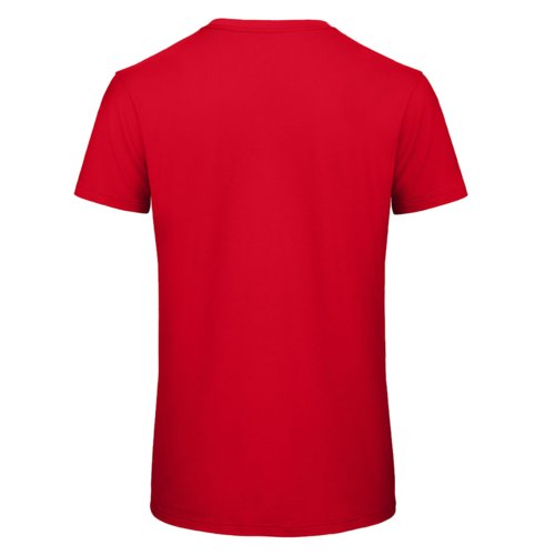 Rood biologisch katoenen T-shirt voor mannen met korte mouwen.