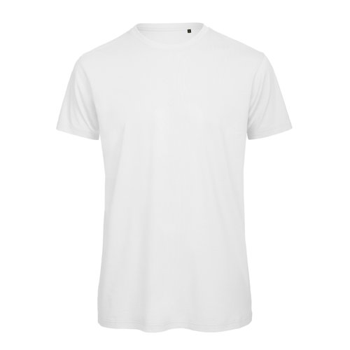 Wit katoenen T-shirt met korte mouwen en een ronde hals.