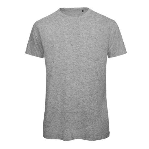 Grijs katoenen T-shirt met korte mouwen en ronde hals.