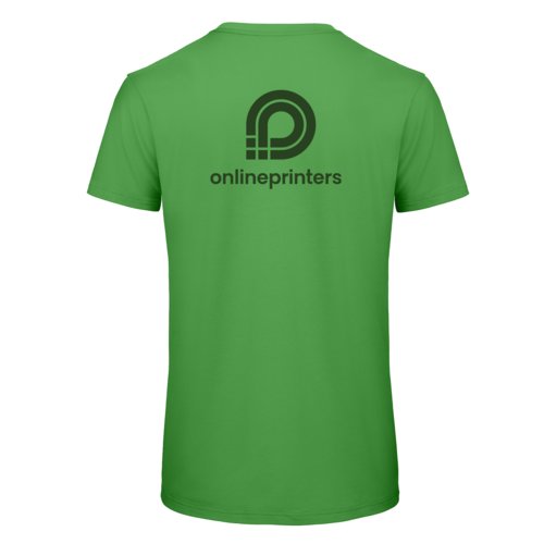 Groen katoenen T-shirt met korte mouwen en ronde hals.