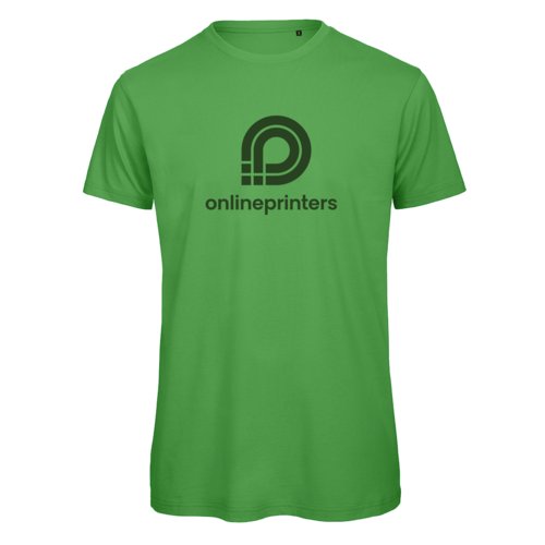 Groen stoffen T-shirt voor heren met korte mouwen.