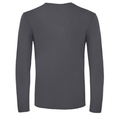 Donkergrijs katoenen shirt met lange mouwen voor heren.