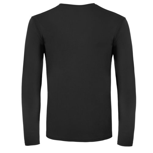 Zwart katoenen shirt met lange mouwen voor heren.