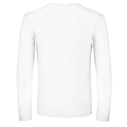 Wit katoenen shirt met lange mouwen voor heren.