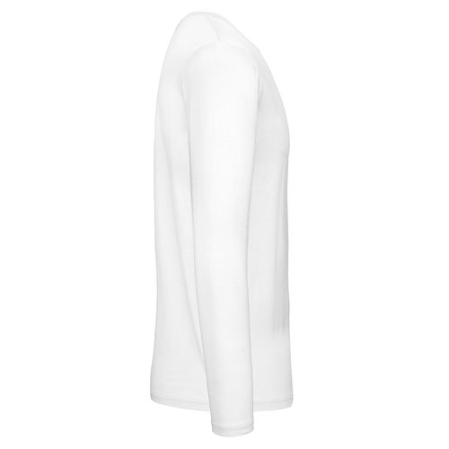 Wit katoenen shirt met lange mouwen voor heren.