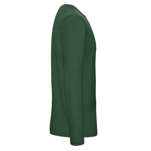 Donkergroen katoenen shirt met lange mouwen en ronde hals.
