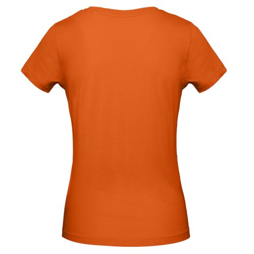 Oranje dames T-shirt van biologisch katoen met korte mouwen.