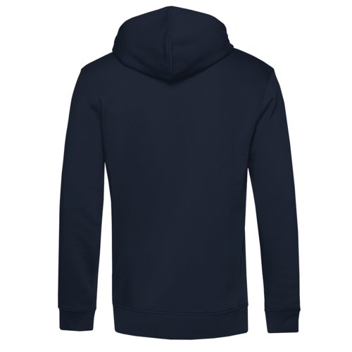 Marineblauwe hoodie van katoenmix met capuchon en kangoeroezak.