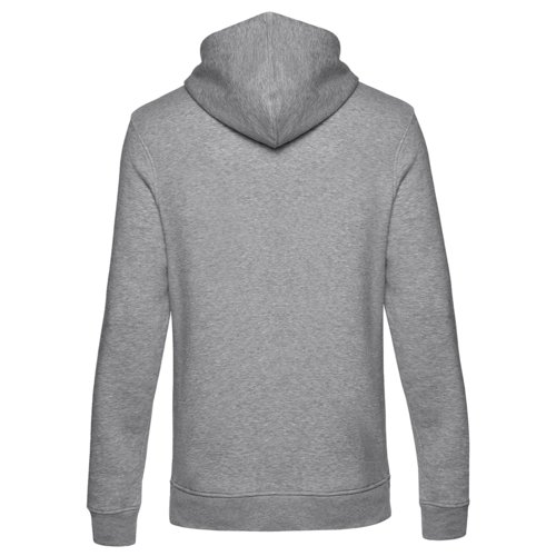 Grijze gemêleerde hoodie voor heren van biologisch katoenmix met capuchon.