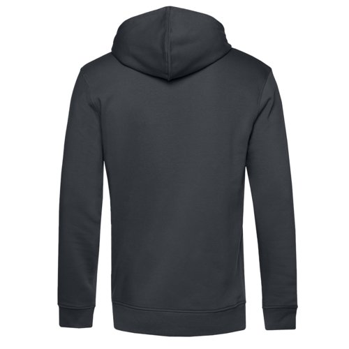 Donkergrijze hoodie van katoenmix met capuchon en kangoeroezak.
