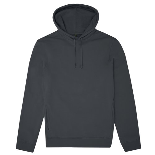 Donkergrijze hoodie van biologisch katoenmix met capuchon en trekkoord.
