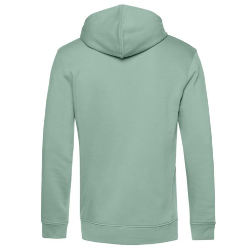 Mintgroene herenhoodie van katoen en gerecycled polyester met capuchon.