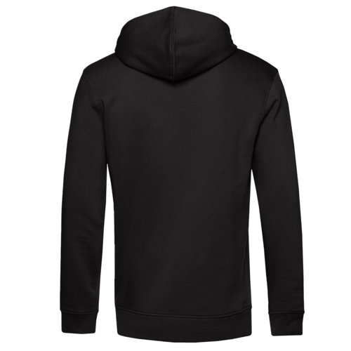 Zwarte hoodie van katoenmix met capuchon en kangoeroezak.