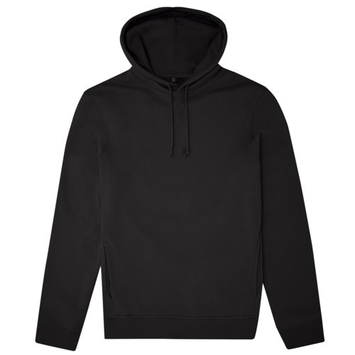 Zwarte hoodie van katoenmix met capuchon en trekkoord.