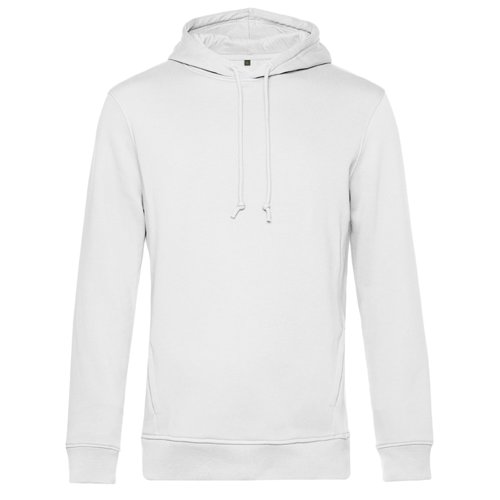 Witte hoodie van katoenmix met capuchon en trekkoord.